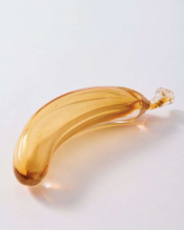 Murano Gold Flecked Banana Paperweight