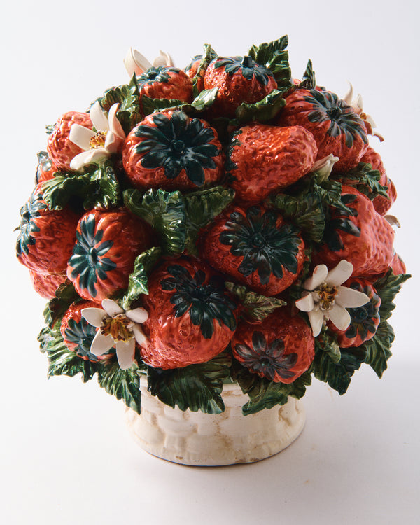 Italian Ceramic Strawberry Centerpiece