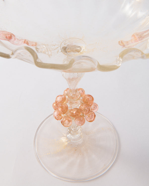 Pink & Gold Venetian Dolphin Duo Compote