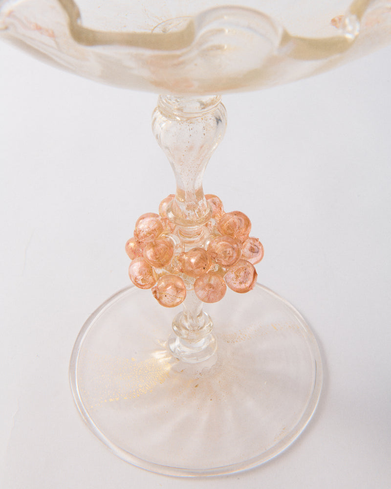 Pink & Gold Venetian Dolphin Duo Compote