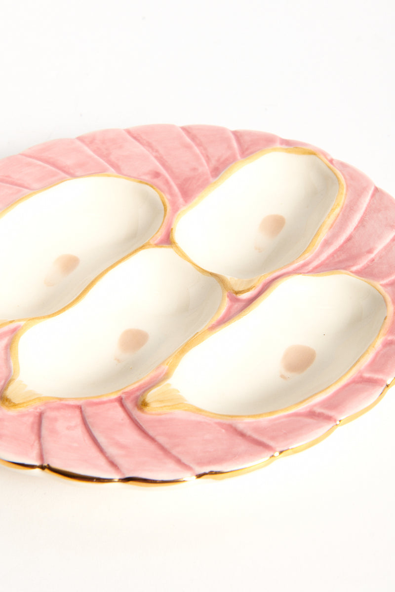 Pink & Gold Oyster Plate