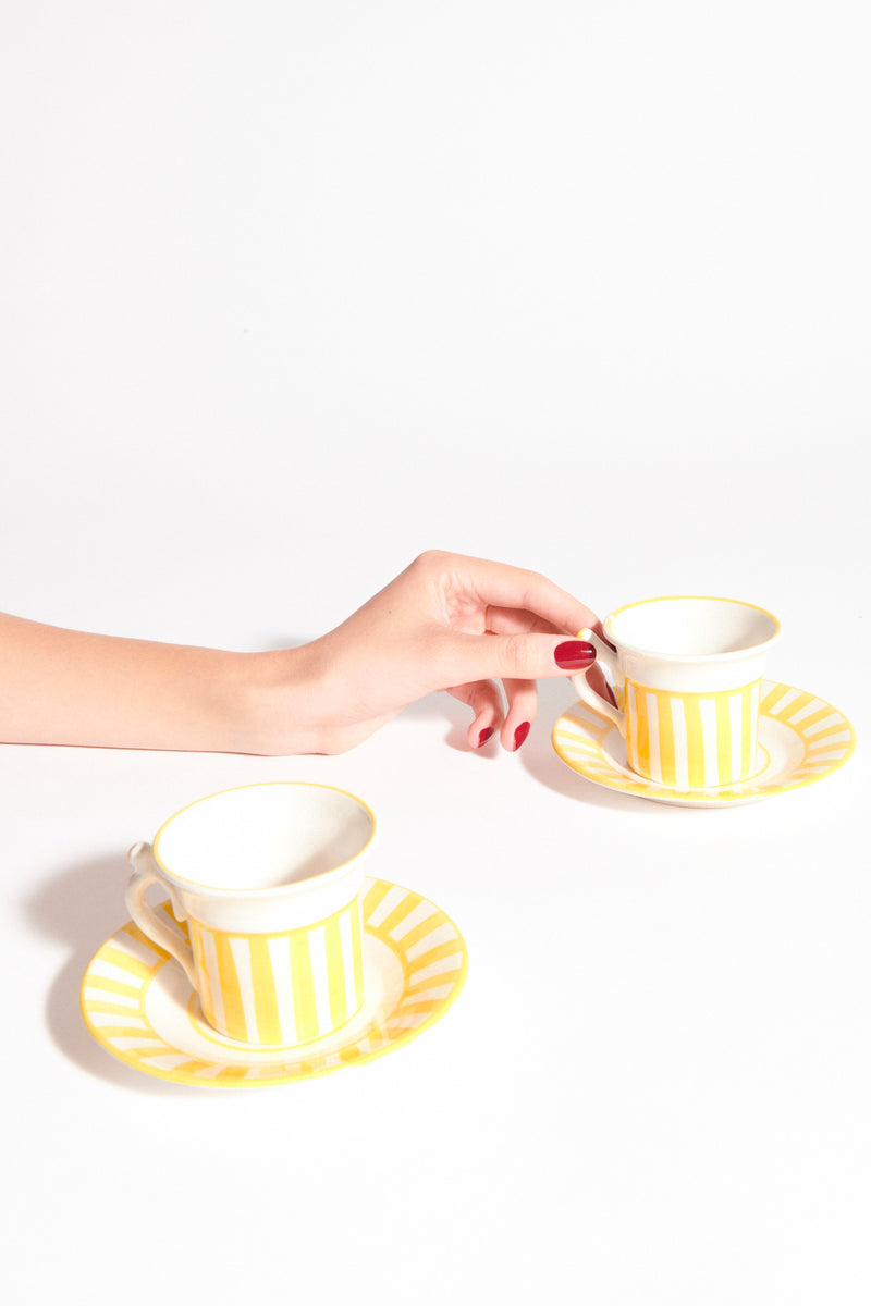 Italian Striped Demitasse Set of Two