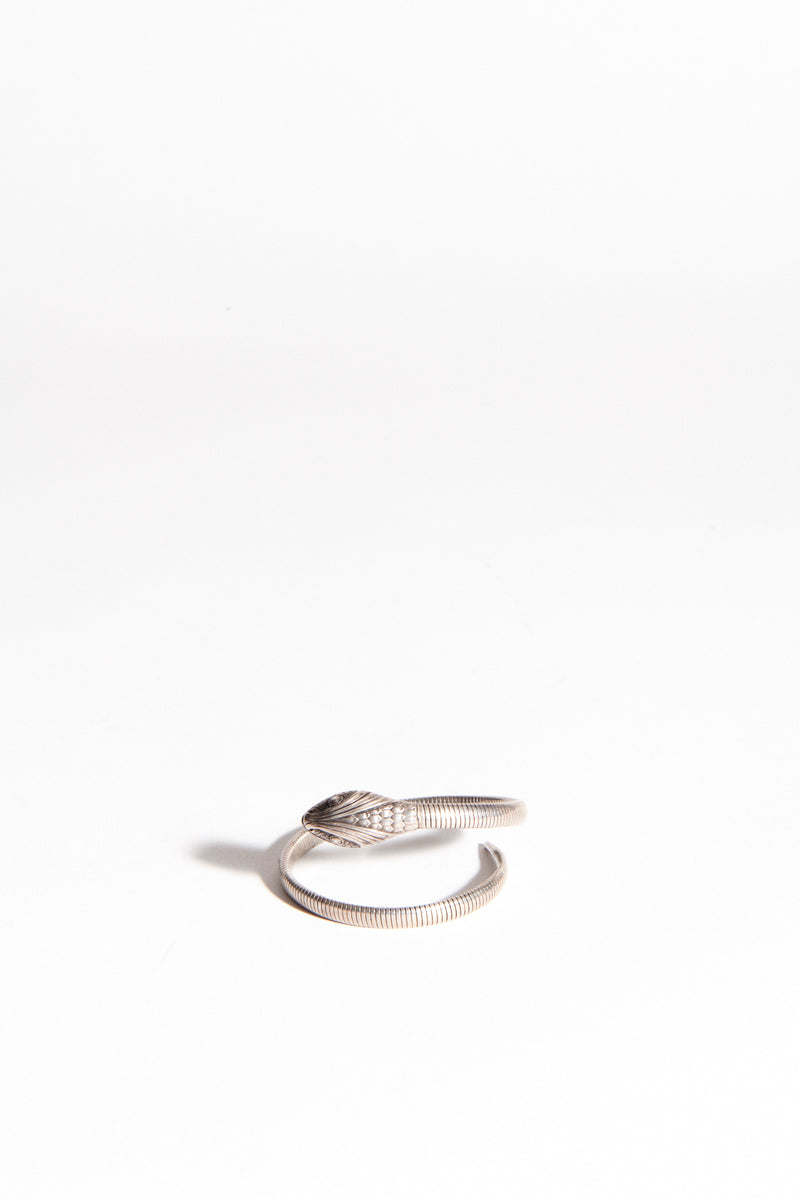 1940s Art Deco Sterling Silver Snake Bracelet