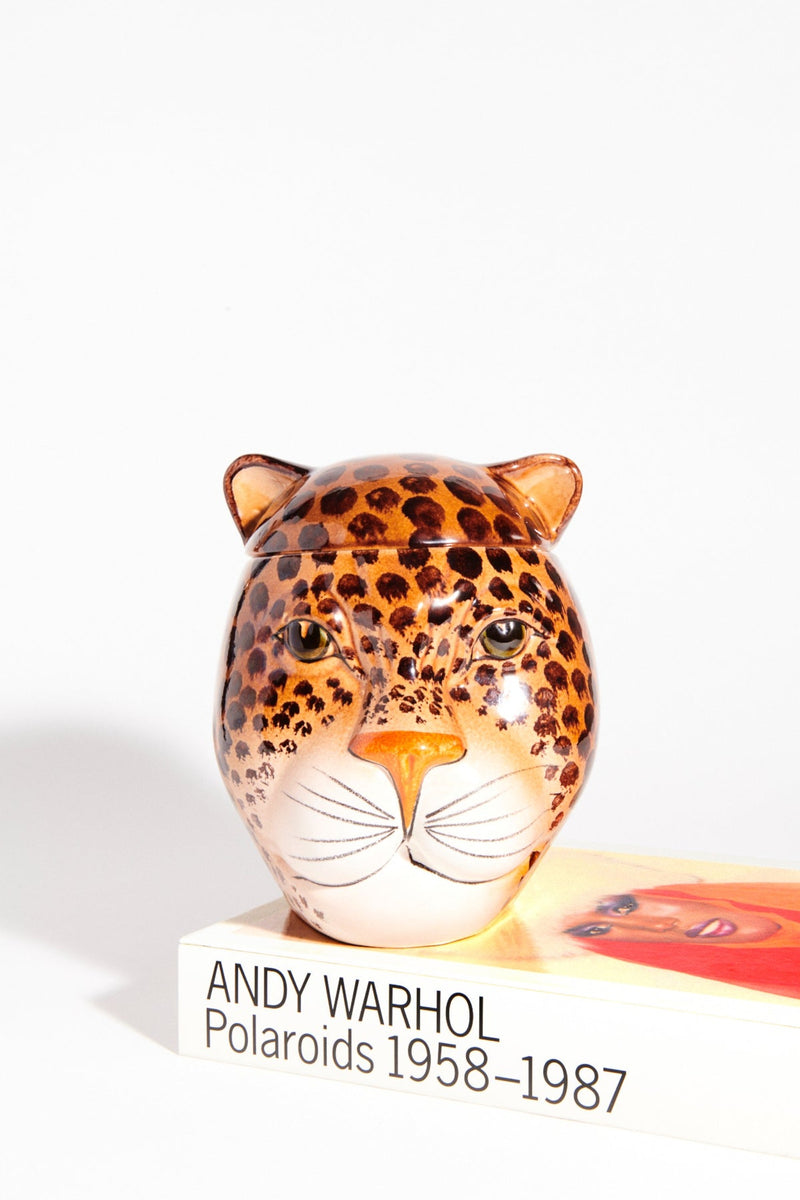 Italian Ceramic Leopard Large Cookie Jar