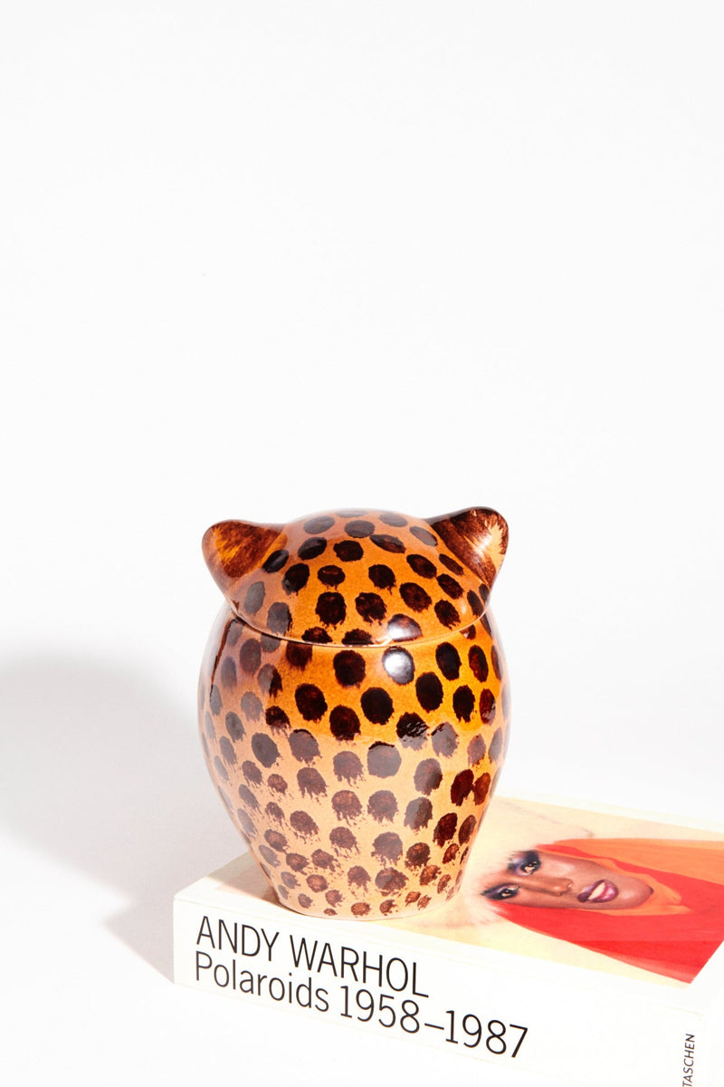 Italian Ceramic Leopard Large Cookie Jar