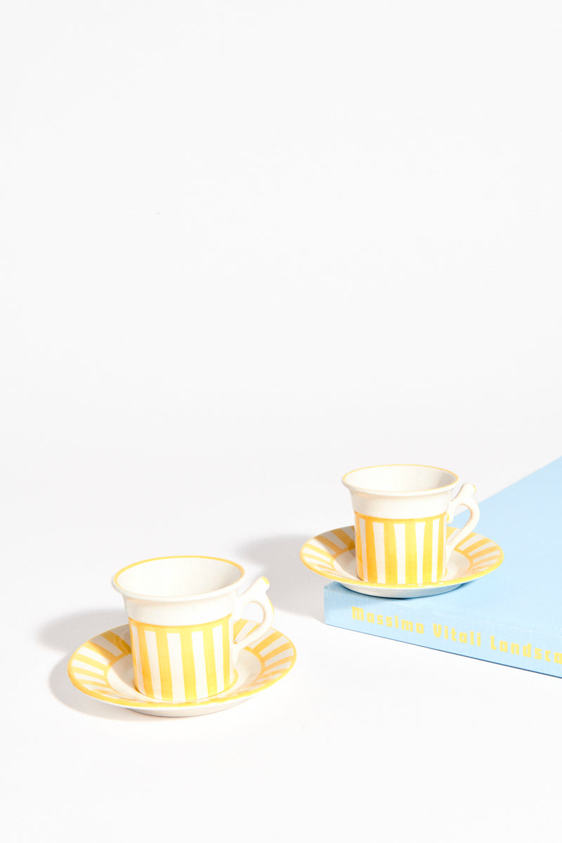 Italian Striped Demitasse Set of Two