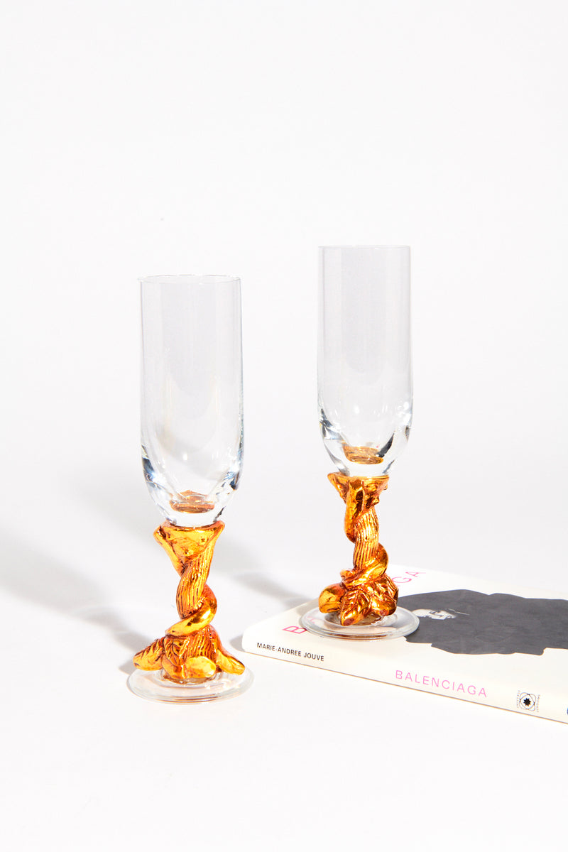 French Crystal Champagne Flute Set of Two