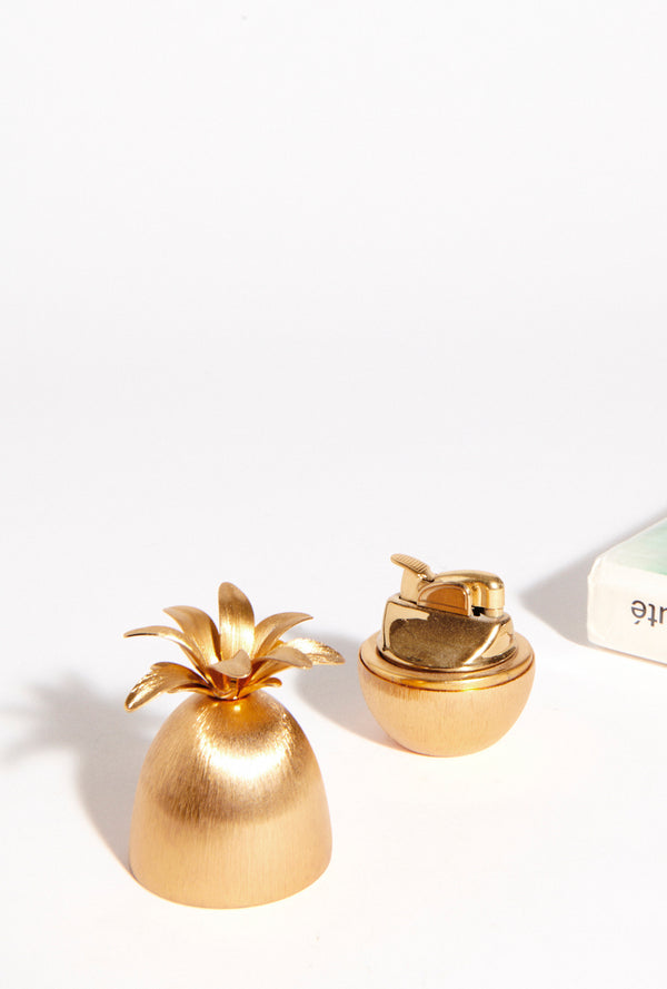 Brushed Satin Gold Pineapple Lighter
