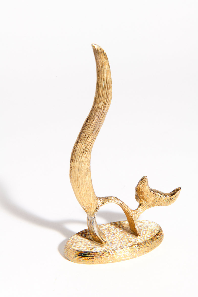 1950s Gilt Cat Ring Holder