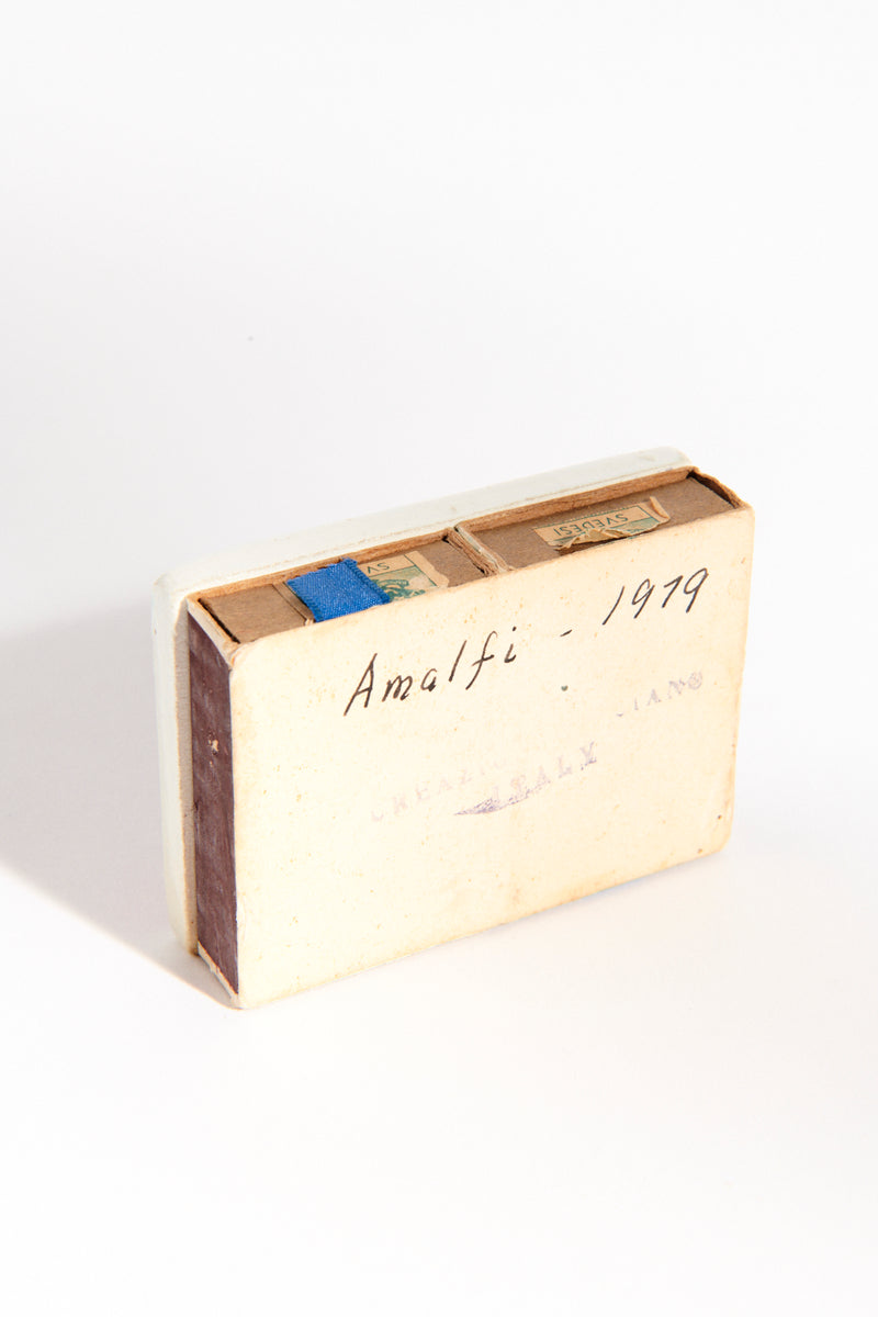 1970s Italian Amalfi Ceramic Top Matchbox Holder