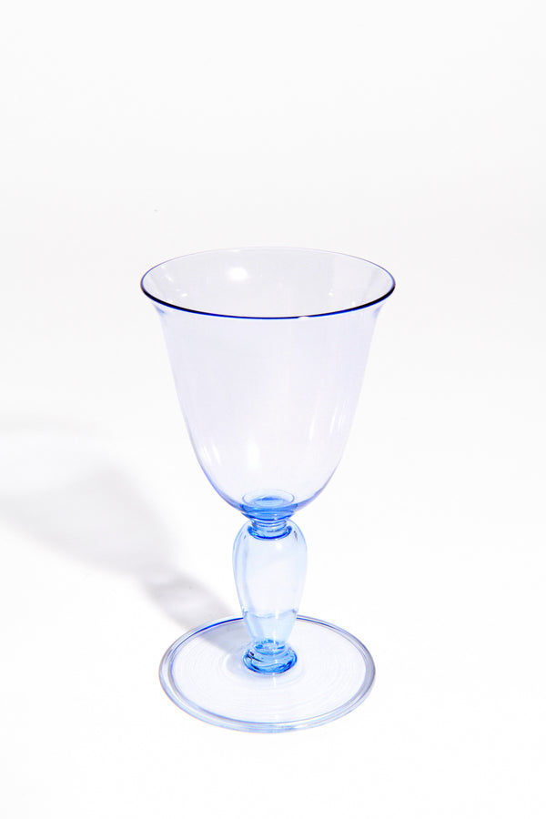 Fine Venetian Blue Wine/Cocktail Glass Set of Two