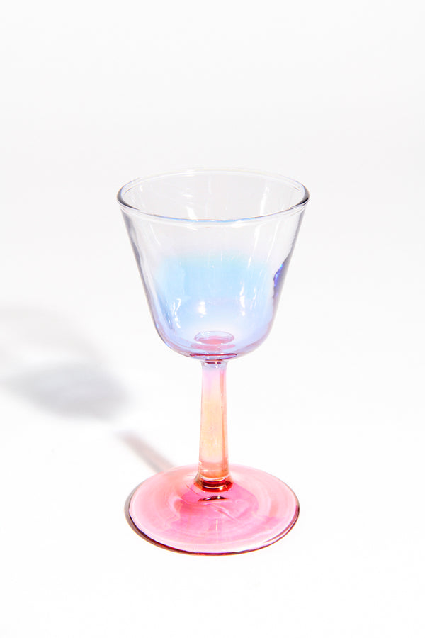 Ombré Blue and Pink Cocktail/Wine Glasses