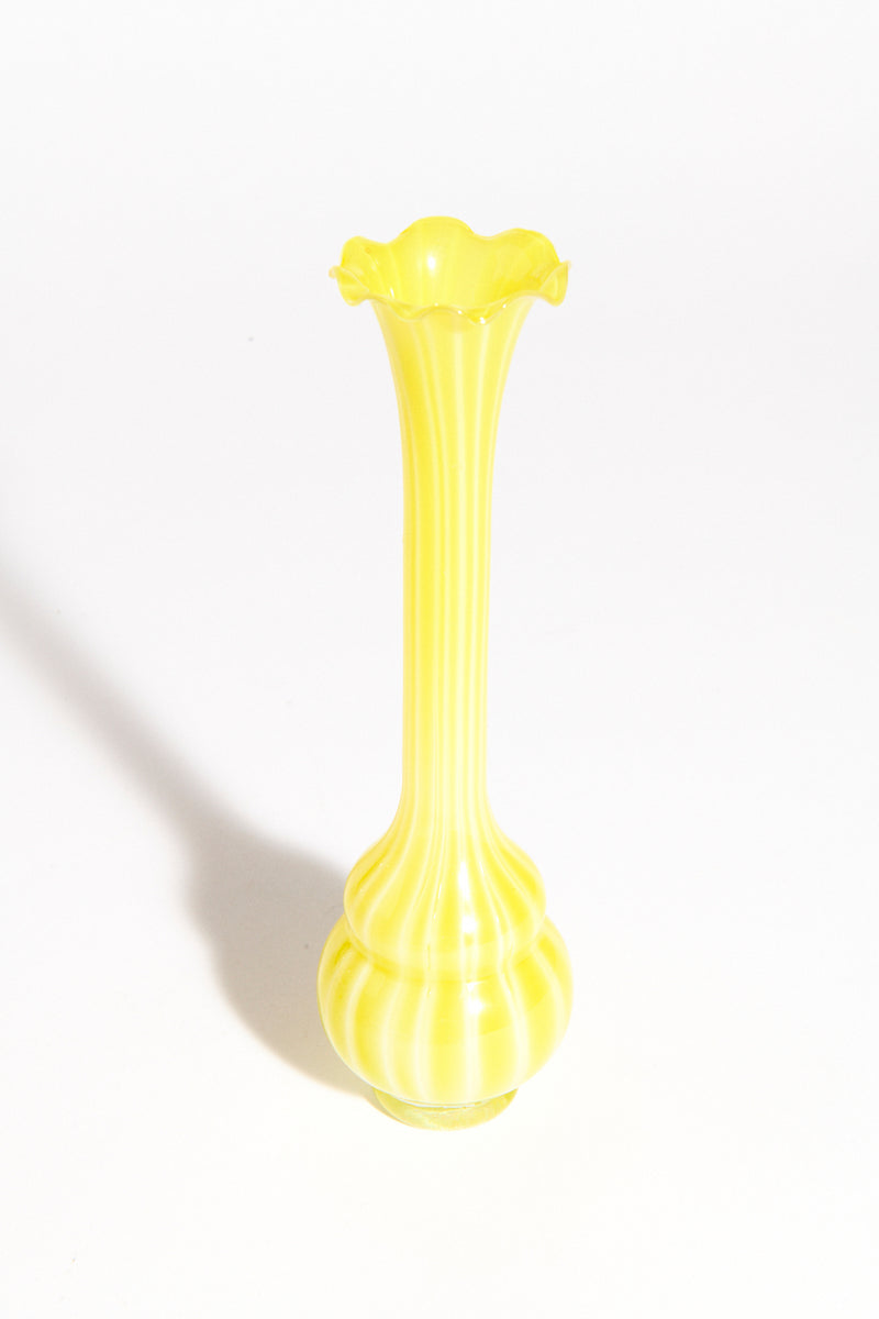 Citrus Yellow/White Single Stem Vase