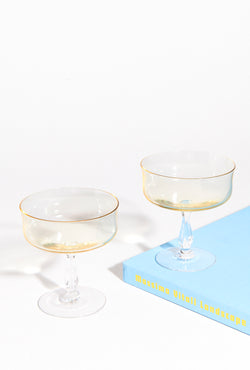 Lemon Yellow Cocktail Glass Set of Two