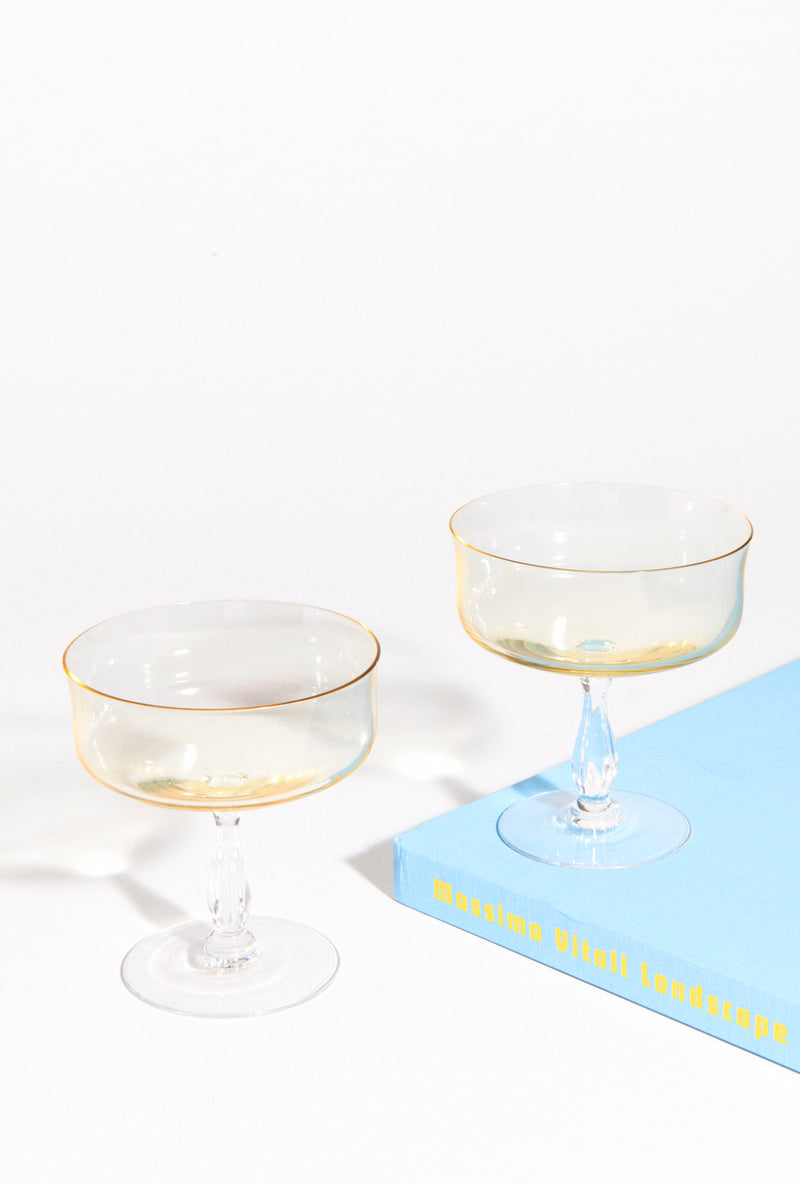 Lemon Yellow Cocktail Glass Set of Two