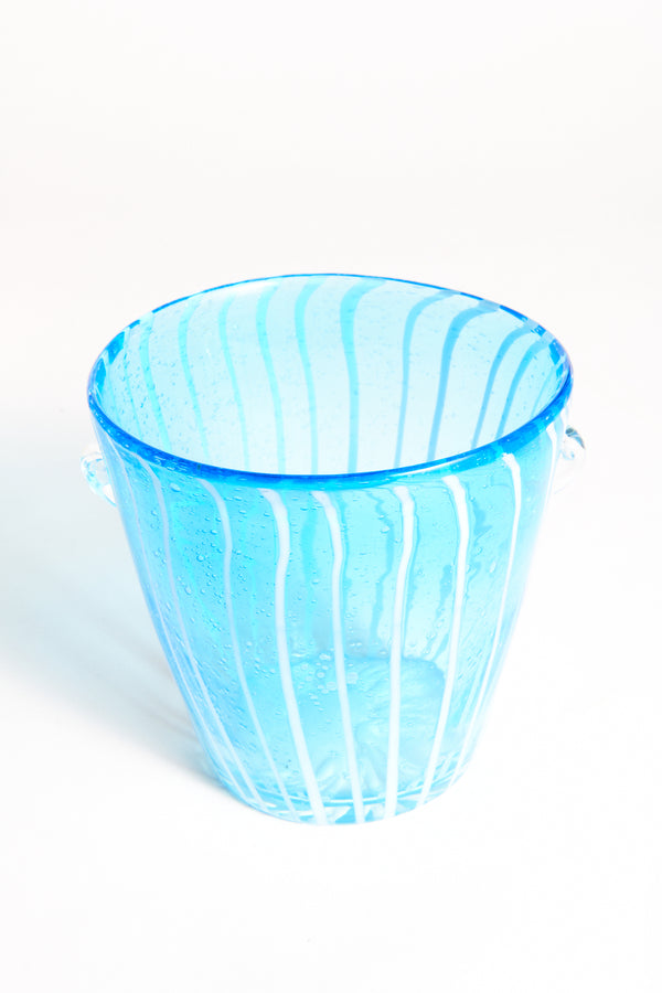 Italian Blue/White Swirl Ice Bucket