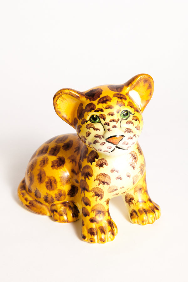 Tawny Yellow Italian Ceramic Leopard