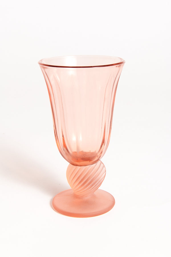 Peach Shell Stem Crystal Wine Glass