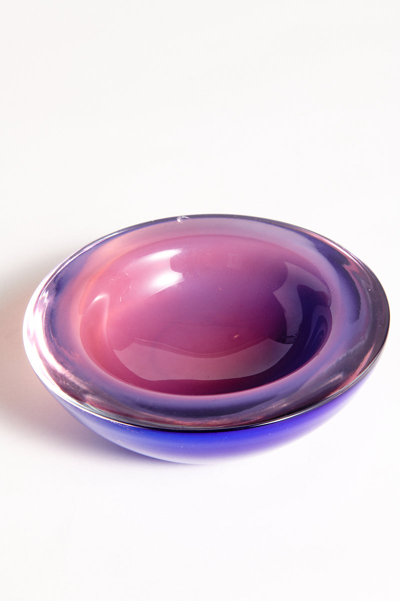 Lavender/Violet/Pink Murano Sommerso Geode Glass Bowl