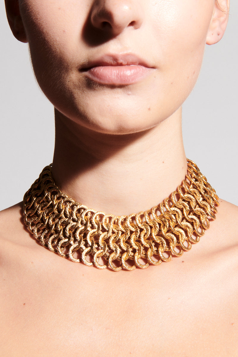 Italian Circular Link Collar Necklace