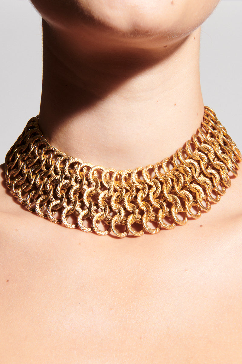 Italian Circular Link Collar Necklace
