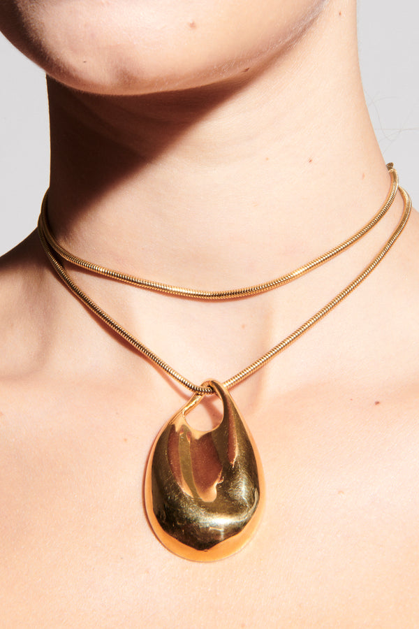 1970s Molten Drop Pendant Necklace