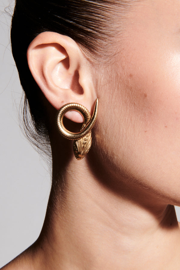 1940s 12kt Gold Plated Snake Clip Earrings