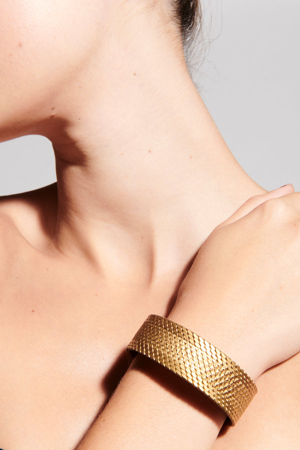 Gold Woven Cuff Bracelet