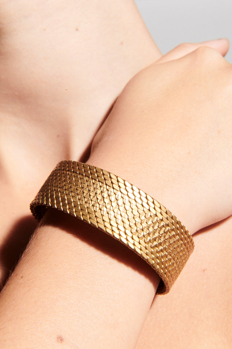 Gold Woven Cuff Bracelet