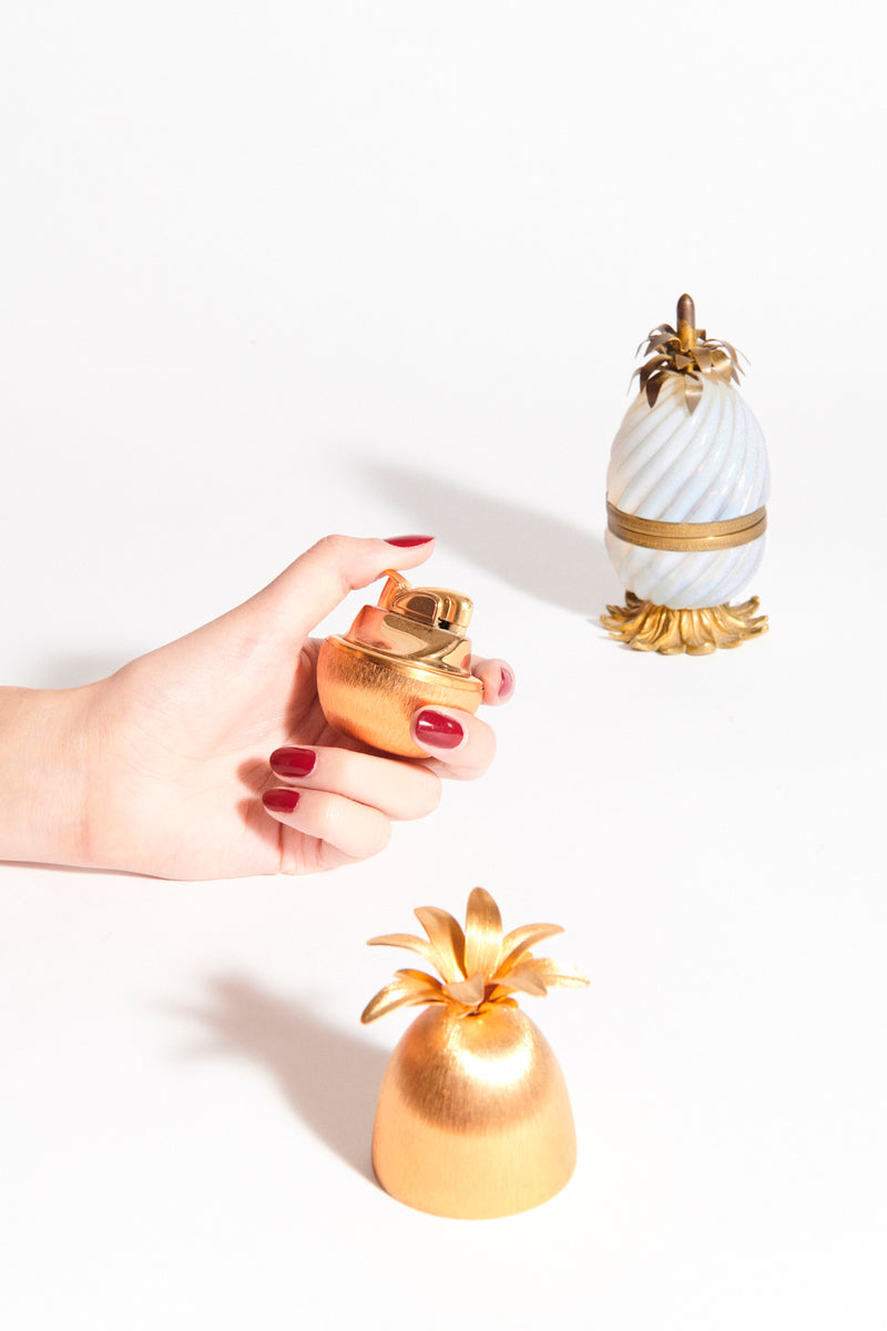 Brushed Satin Gold Pineapple Lighter