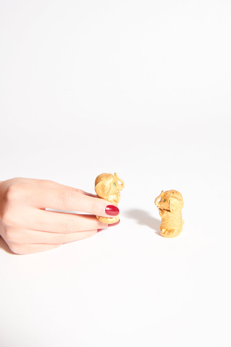1960s Italian Elephant Salt and Pepper Shakers