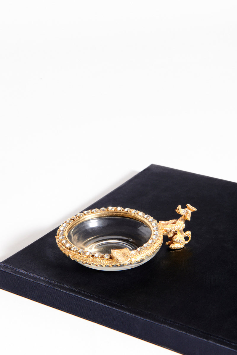 1960s Diamanté/Glass Poodle Ashtray