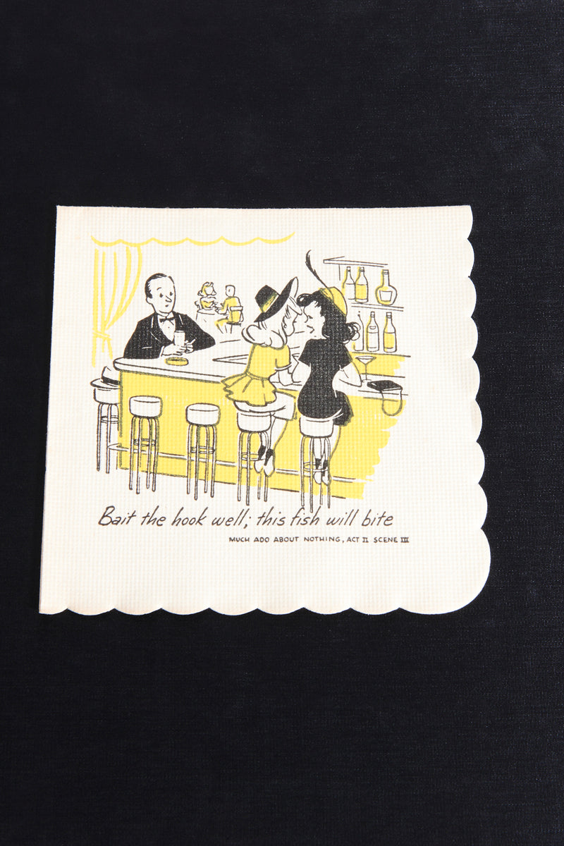 1950s Shakespeare Cocktail Napkins Set of 33