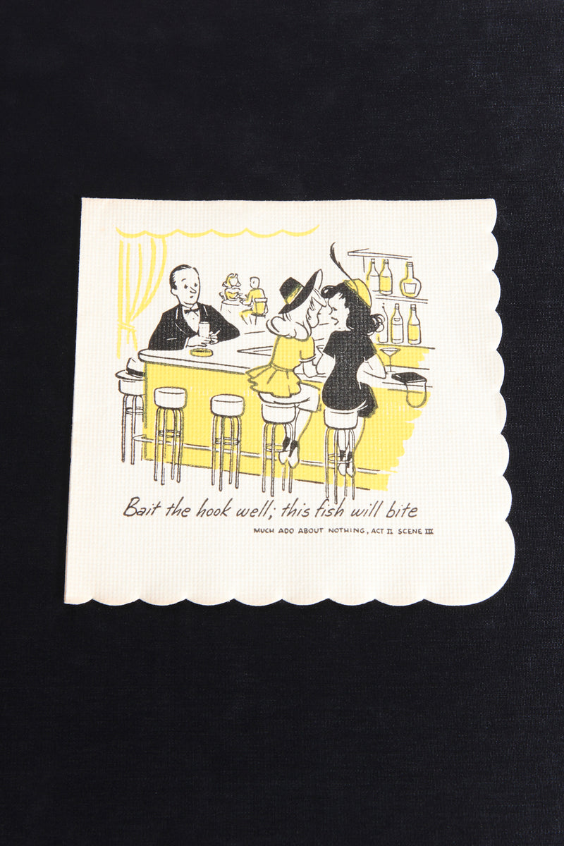 1950s Shakespeare Cocktail Napkins Set of 33