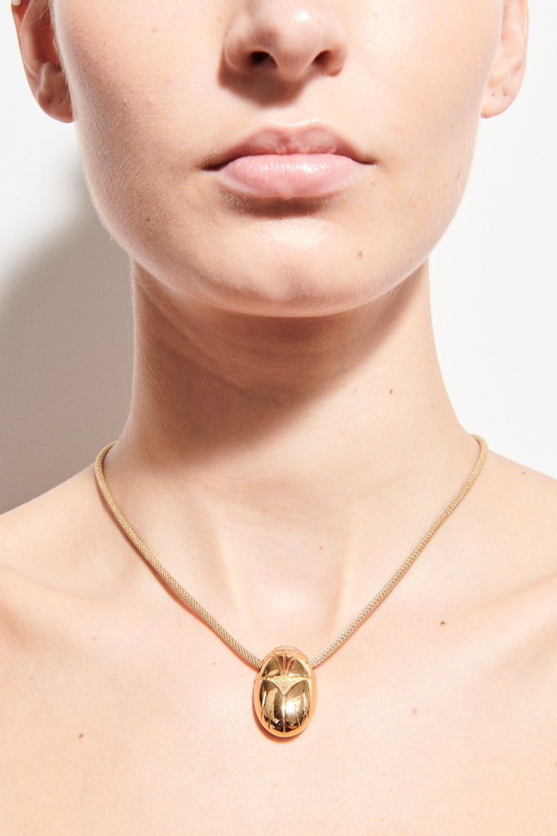 1970s Scarab Pendant Necklace