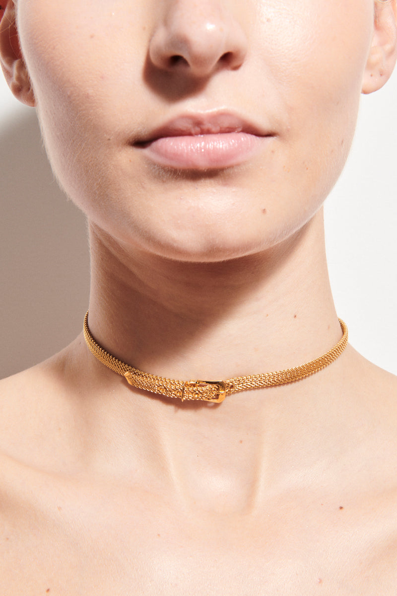 1970s Adjustable Mesh Buckle Choker