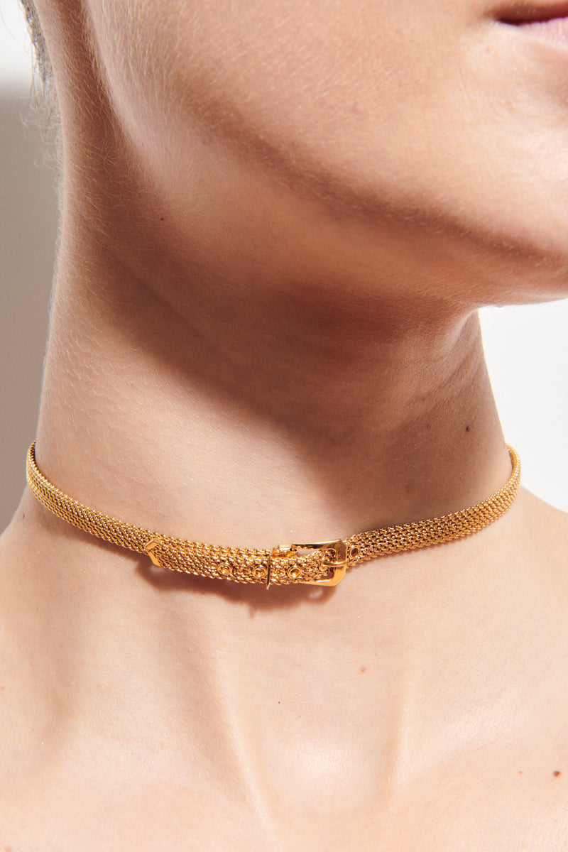1970s Adjustable Mesh Buckle Choker