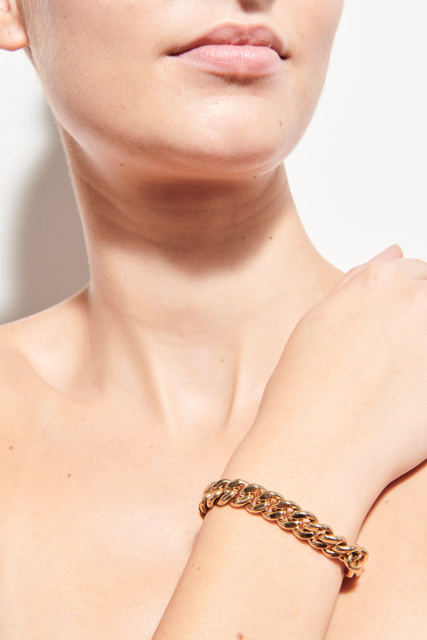 1940s Gold Plated Sterling Silver Curb Bracelet