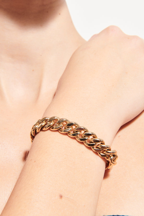 1940s Gold Plated Sterling Silver Curb Bracelet