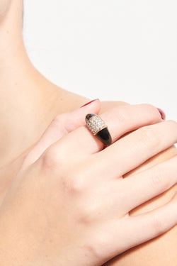 1970s Enamel/Rhinestone Adjustable Ring