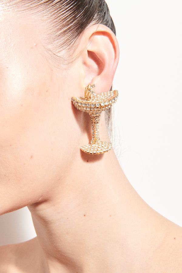 Fabulous Diamanté Cocktail Glass Clip Earrings