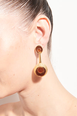 1970s Enamel Drop Clip Earrings
