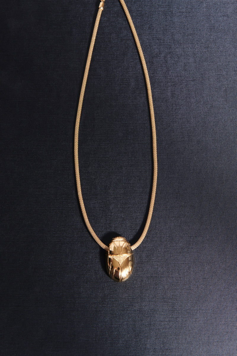 1970s Scarab Pendant Necklace