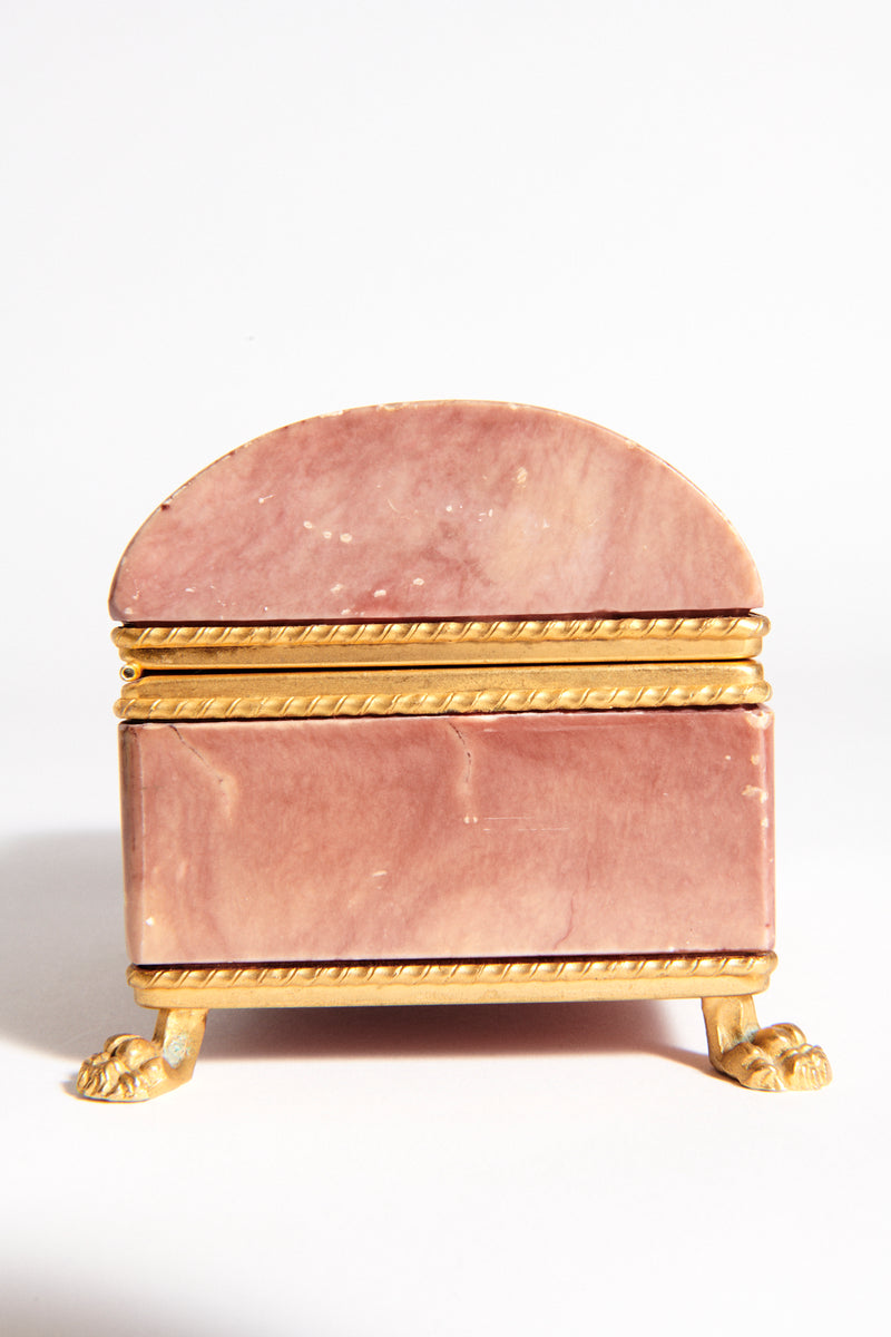 Italian Terracotta Pink Alabaster Jewelry Box