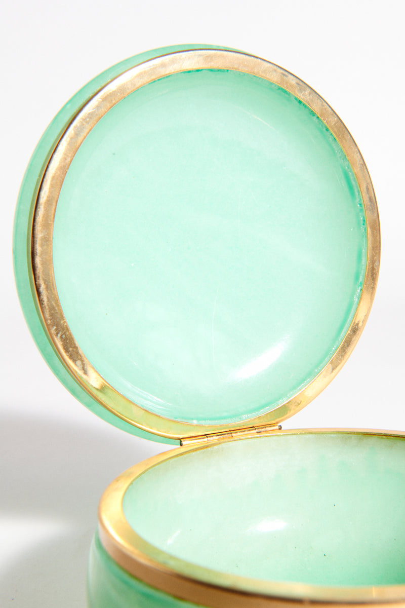 Italian Seafoam Green Alabaster Jewelry Bowl