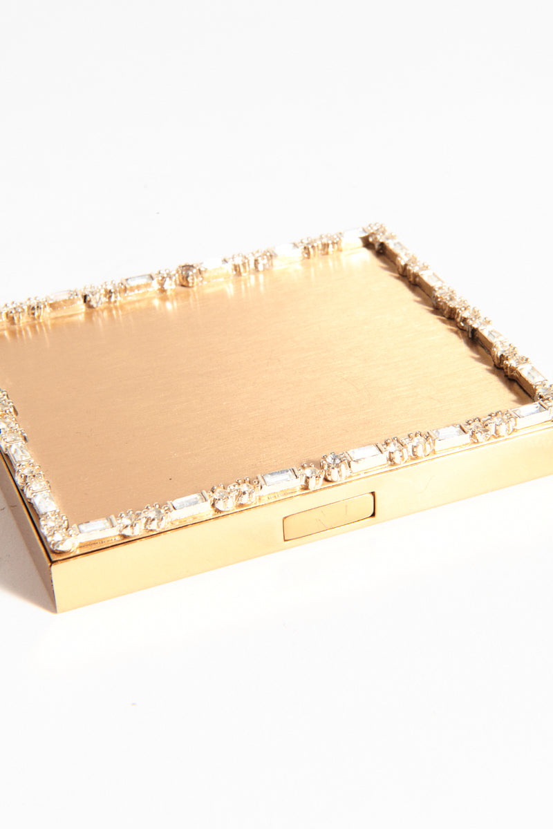 1960s Diamanté/Satin Gold Finish Case/Lighter Set