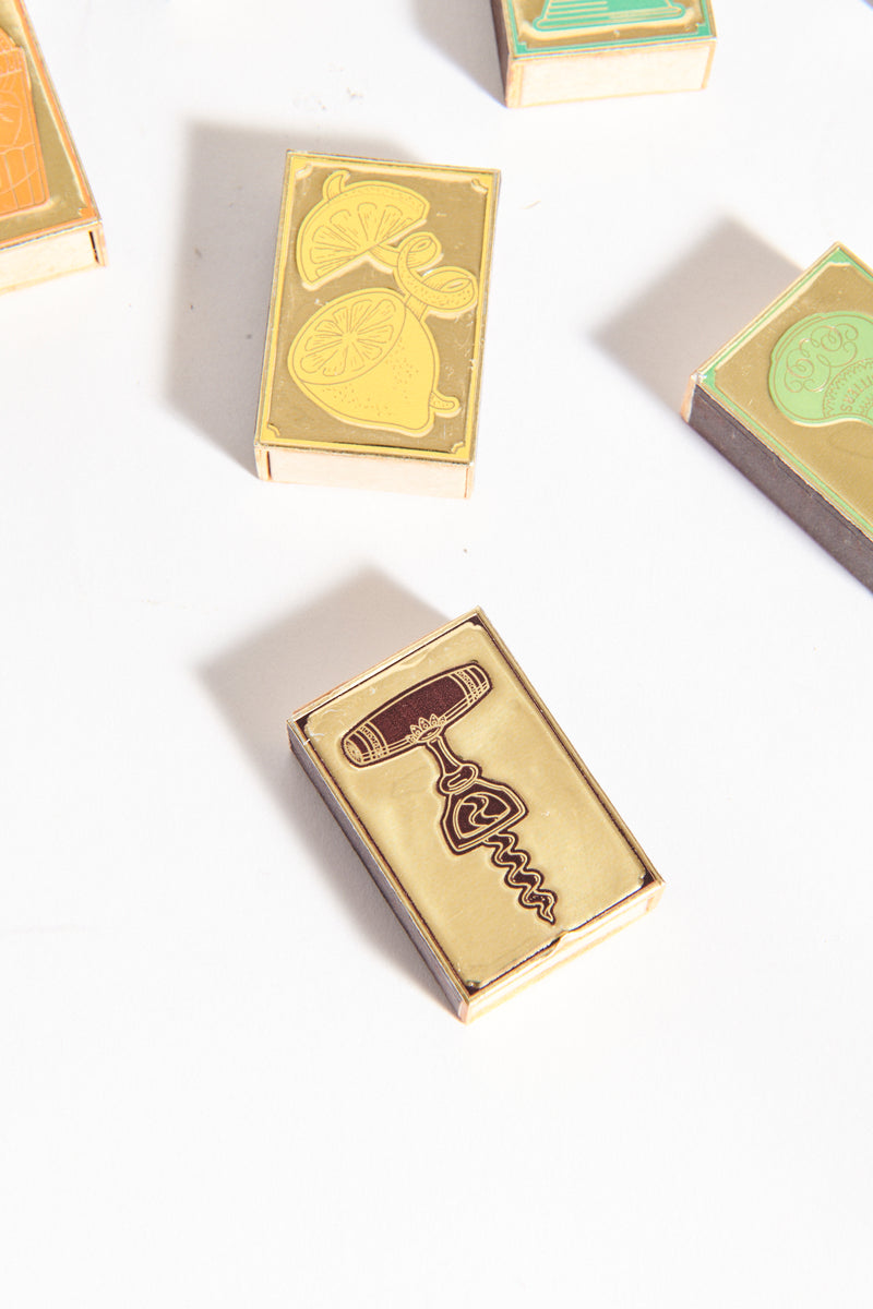 Rare 1960s Set of 8 Cocktail Matchboxes