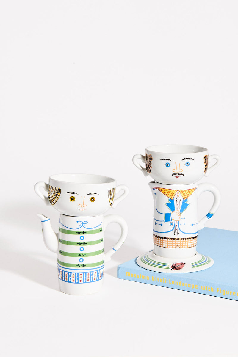 Artist French Monsieur Porcelain Coffee Set