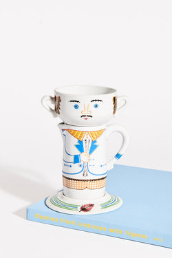 Artist French Monsieur Porcelain Coffee Set