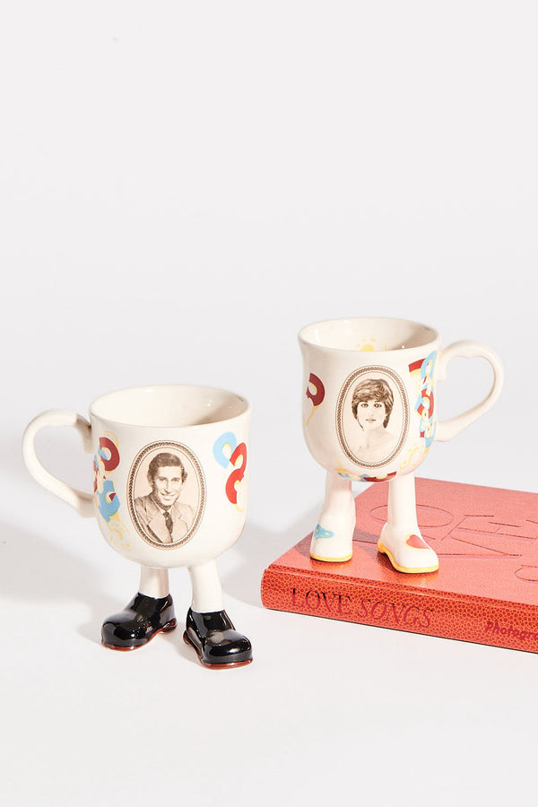 1980s Prince Charles and Lady Diana Commemorative Mug Set of Two